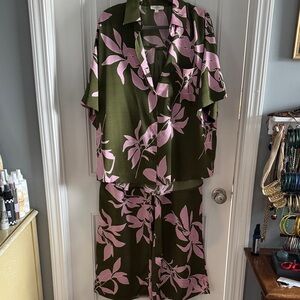 Entro Green and Pink Floral Set